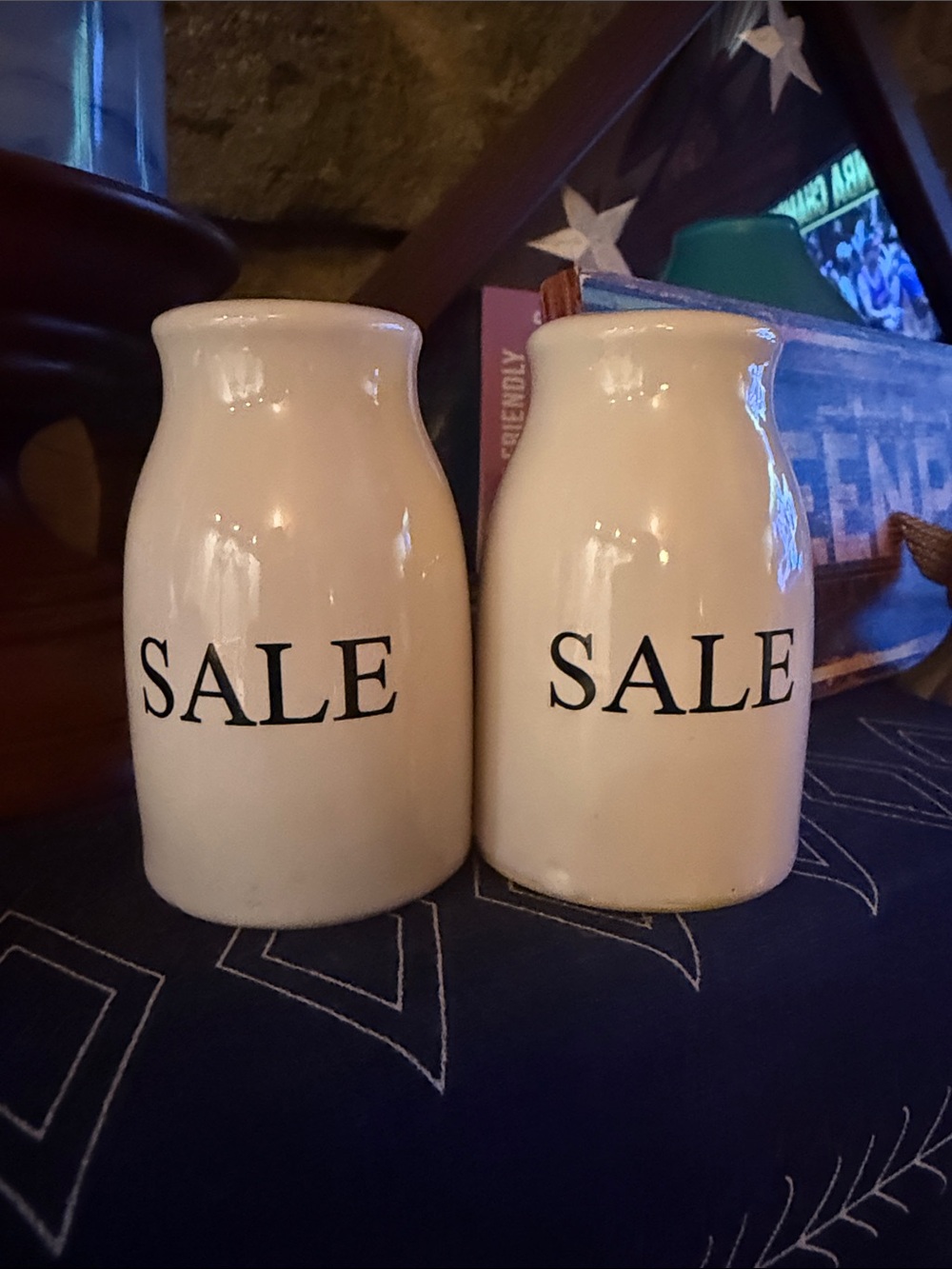 SALE Ceramic Salt and Pepper Shakers